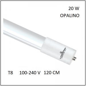 Tubo LED T8 20W 120cm Opalino