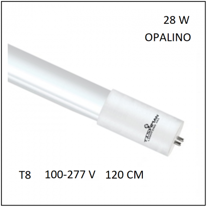 Tubo LED T8 28W 120cm Opalino