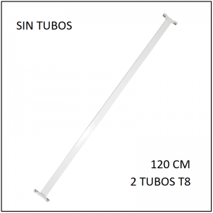 Canaleta para 2 tubos T8 120 cm