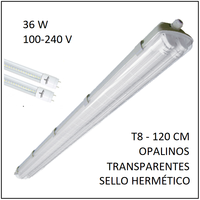 TUBOS LED 1200 mm (Equivalente al fluorescente de 36W). Iluminación Led  Eficiencia energética y ahorro en consumo y m