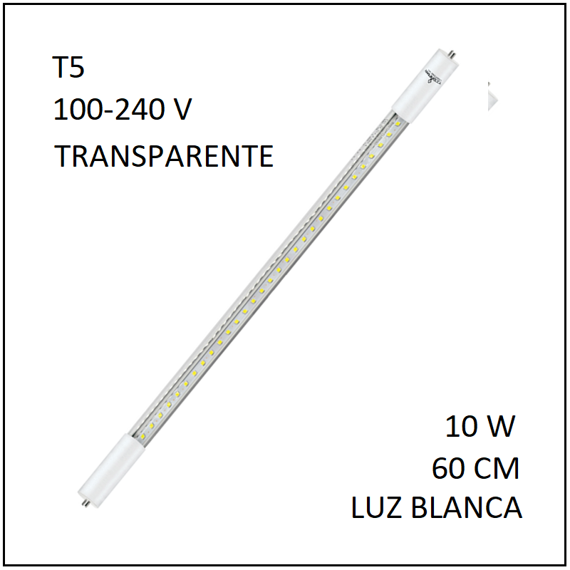 heredar vecino Teseo TUBO LED T5 G5 60CM 10W TRANSPARENTE 6500K 100-240V – LEDON.MX